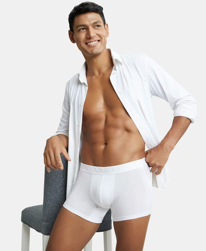 Tencel Micro Modal Cotton Elastane Solid Trunk with Natural StayFresh Properties - White-5