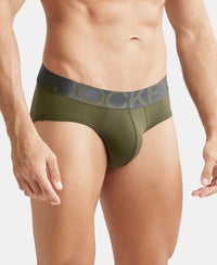 Tactel Microfiber Elastane Solid Brief with Moisture Move Properties - Forest Night-2
