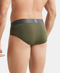 Tactel Microfiber Elastane Solid Brief with Moisture Move Properties - Forest Night-3