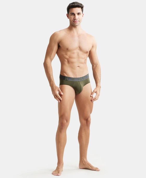 Tactel Microfiber Elastane Solid Brief with Moisture Move Properties - Forest Night-4