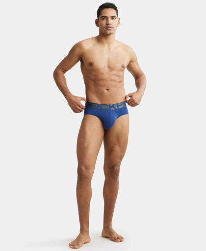 Tactel Microfiber Elastane Solid Brief with Moisture Move Properties - Royal Blue-4