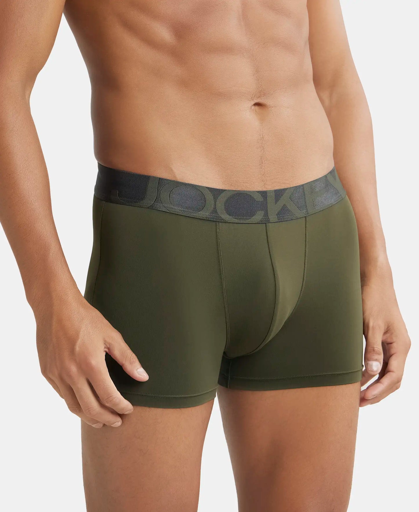 Tactel Microfiber Elastane Solid Trunk with Moisture Move Properties - Forest Night-2