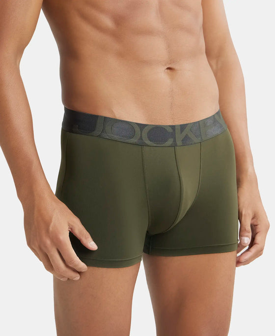 Tactel Microfiber Elastane Solid Trunk with Moisture Move Properties - Forest Night-2