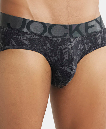 Tactel Microfiber Elastane Printed Brief with Moisture Move Properties - Ebony Grey Prints-6