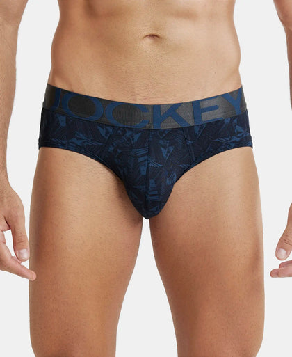 Tactel Microfiber Elastane Printed Brief with Moisture Move Properties - Petrol Base Printed-1