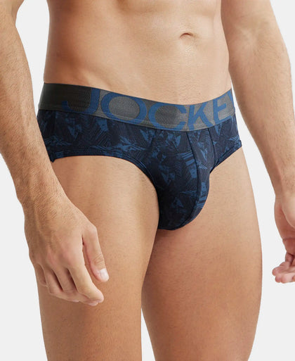 Tactel Microfiber Elastane Printed Brief with Moisture Move Properties - Petrol Base Printed-2