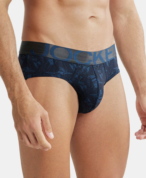 Tactel Microfiber Elastane Printed Brief with Moisture Move Properties - Petrol Base Printed-2