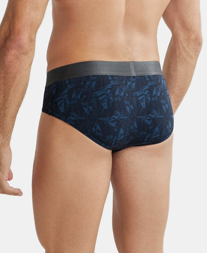Tactel Microfiber Elastane Printed Brief with Moisture Move Properties - Petrol Base Printed-3