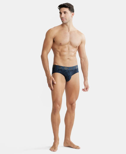 Tactel Microfiber Elastane Printed Brief with Moisture Move Properties - Petrol Base Printed-4