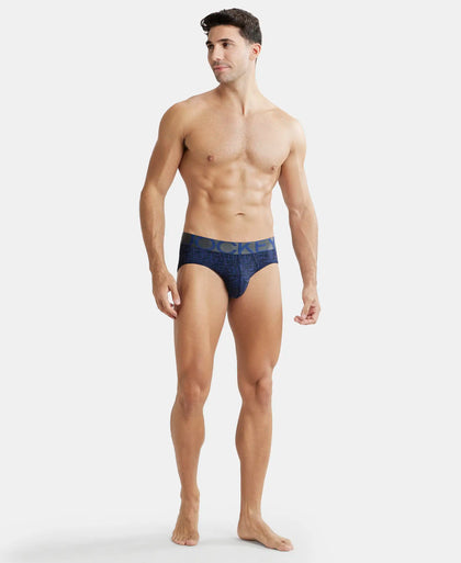 Tactel Microfiber Elastane Printed Brief with Moisture Move Properties - Rich Royal Blue-4