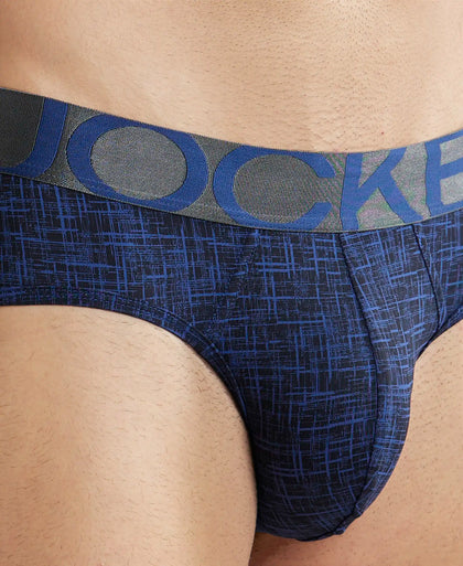 Tactel Microfiber Elastane Printed Brief with Moisture Move Properties - Rich Royal Blue-6