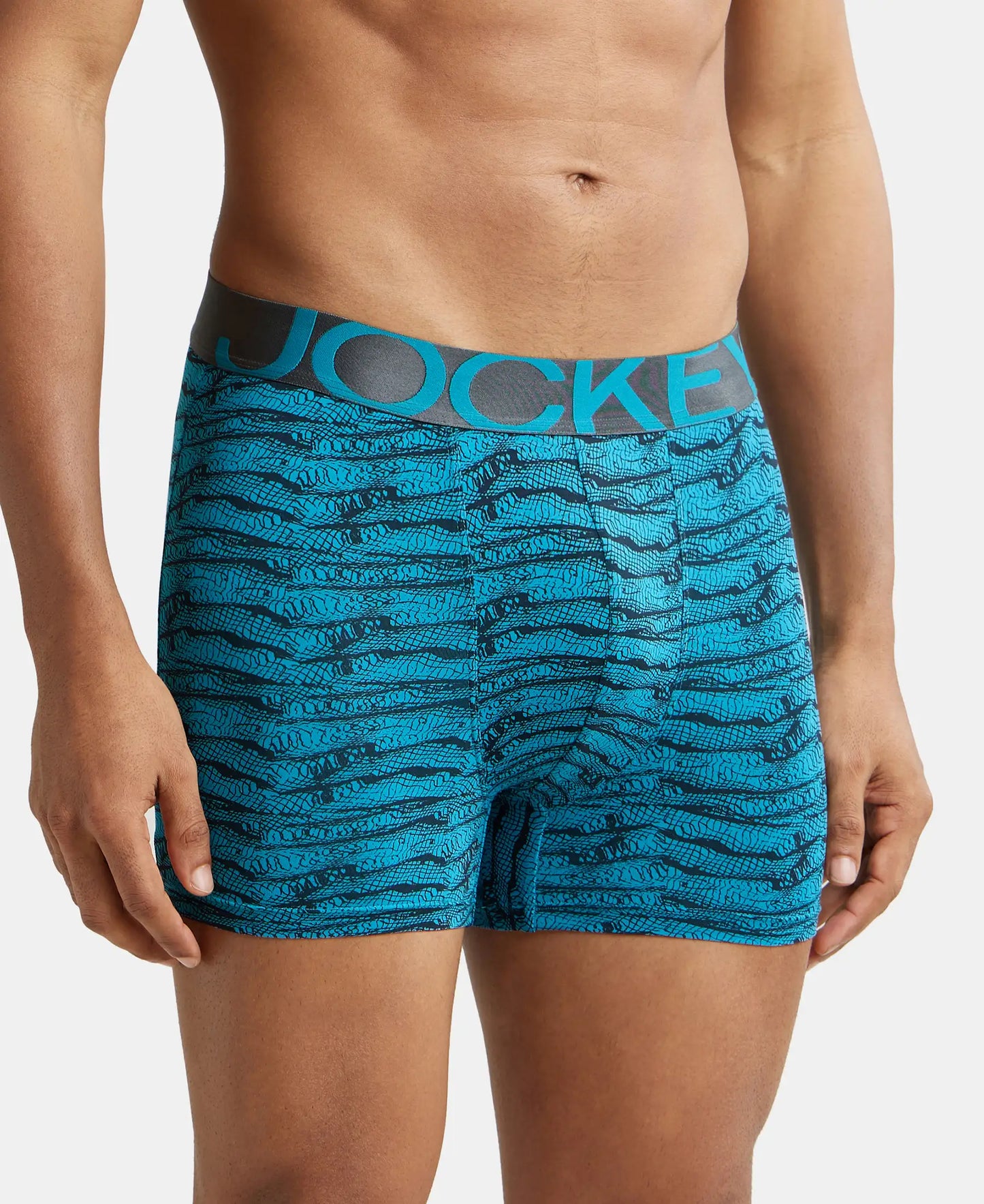 Tactel Microfiber Elastane Printed Trunk with Moisture Move Properties - Ocean Depth Prints-2