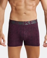 Tactel Microfiber Elastane Printed Trunk with Moisture Move Properties - Potent Purple Printed-1