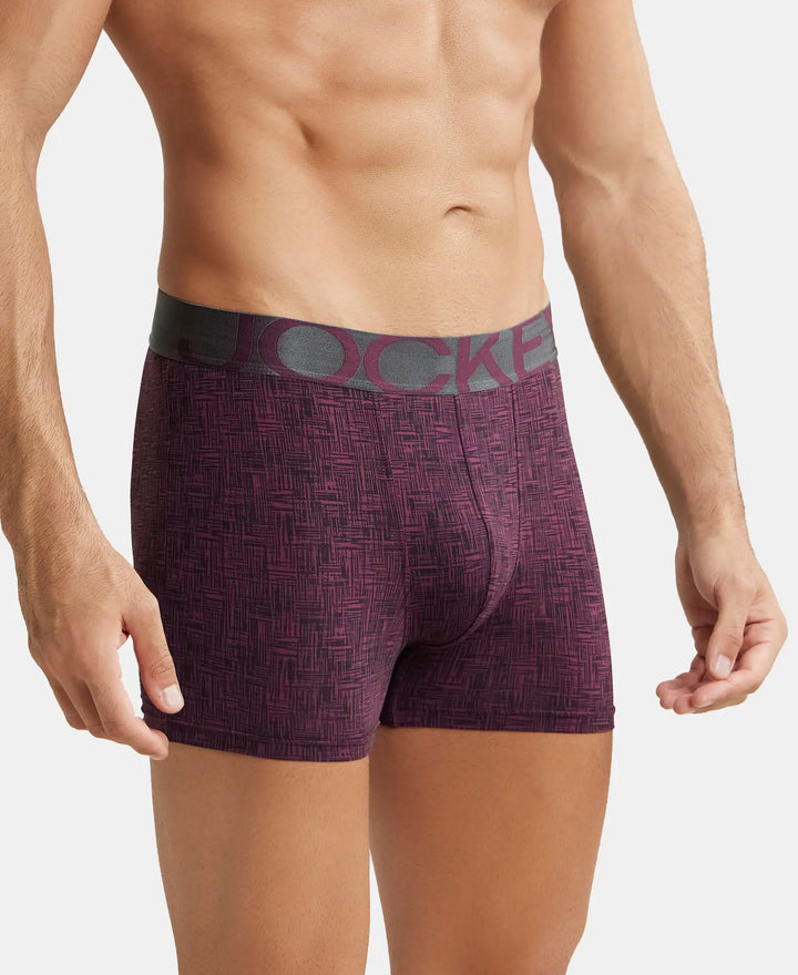 Tactel Microfiber Elastane Printed Trunk with Moisture Move Properties - Potent Purple Printed-2