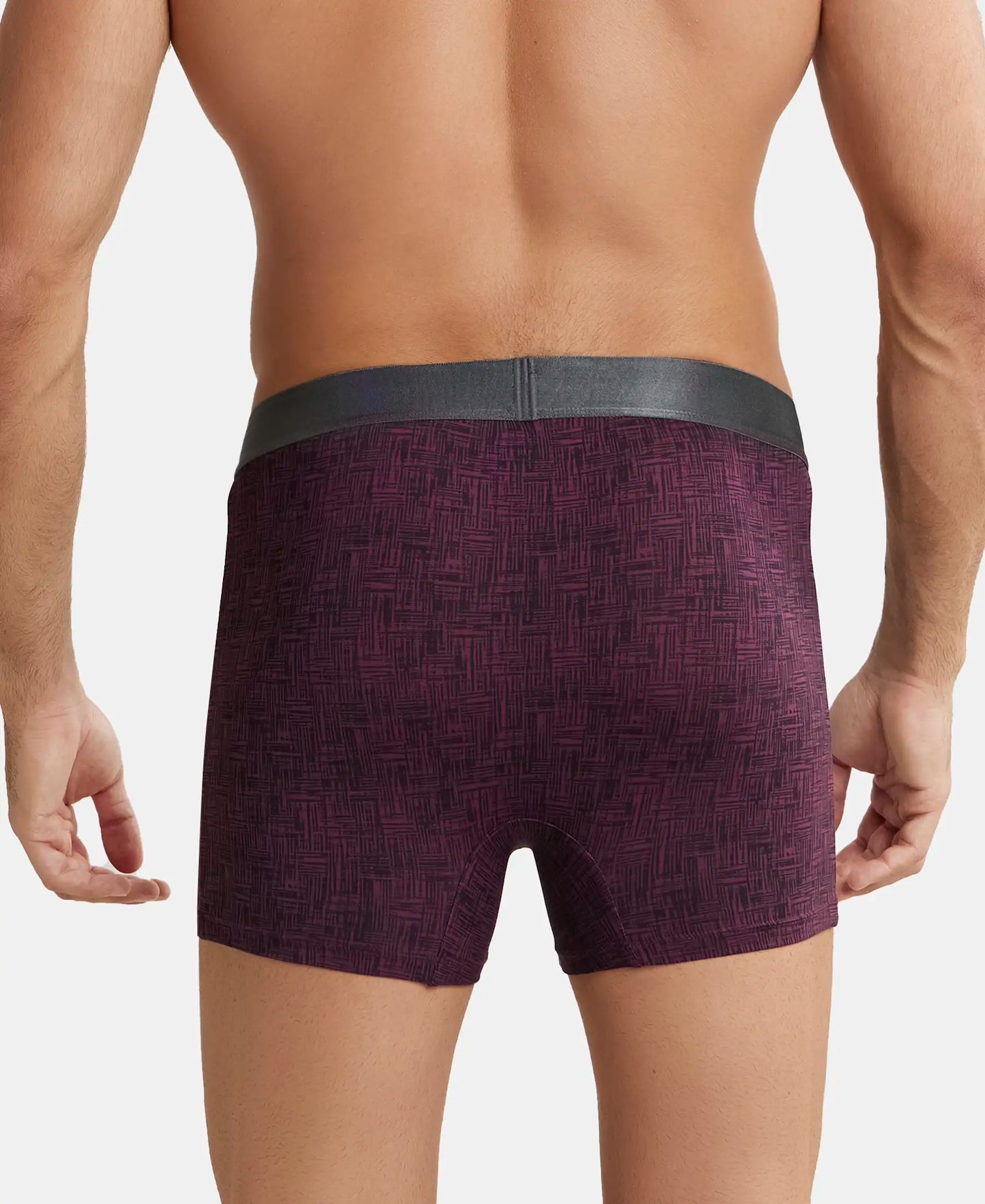 Tactel Microfiber Elastane Printed Trunk with Moisture Move Properties - Potent Purple Printed-3