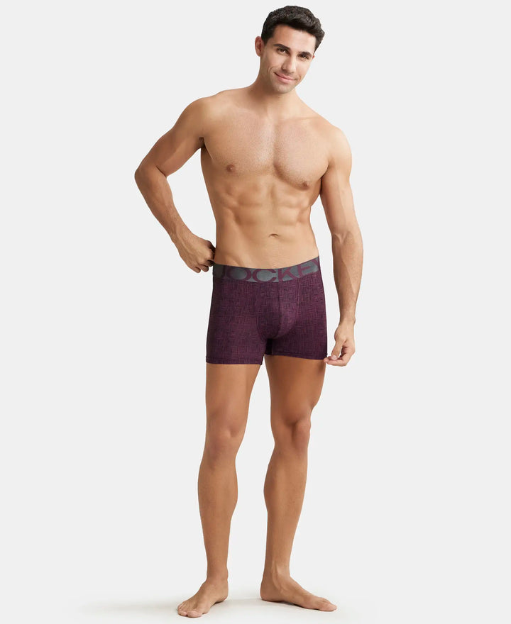 Tactel Microfiber Elastane Printed Trunk with Moisture Move Properties - Potent Purple Printed-4