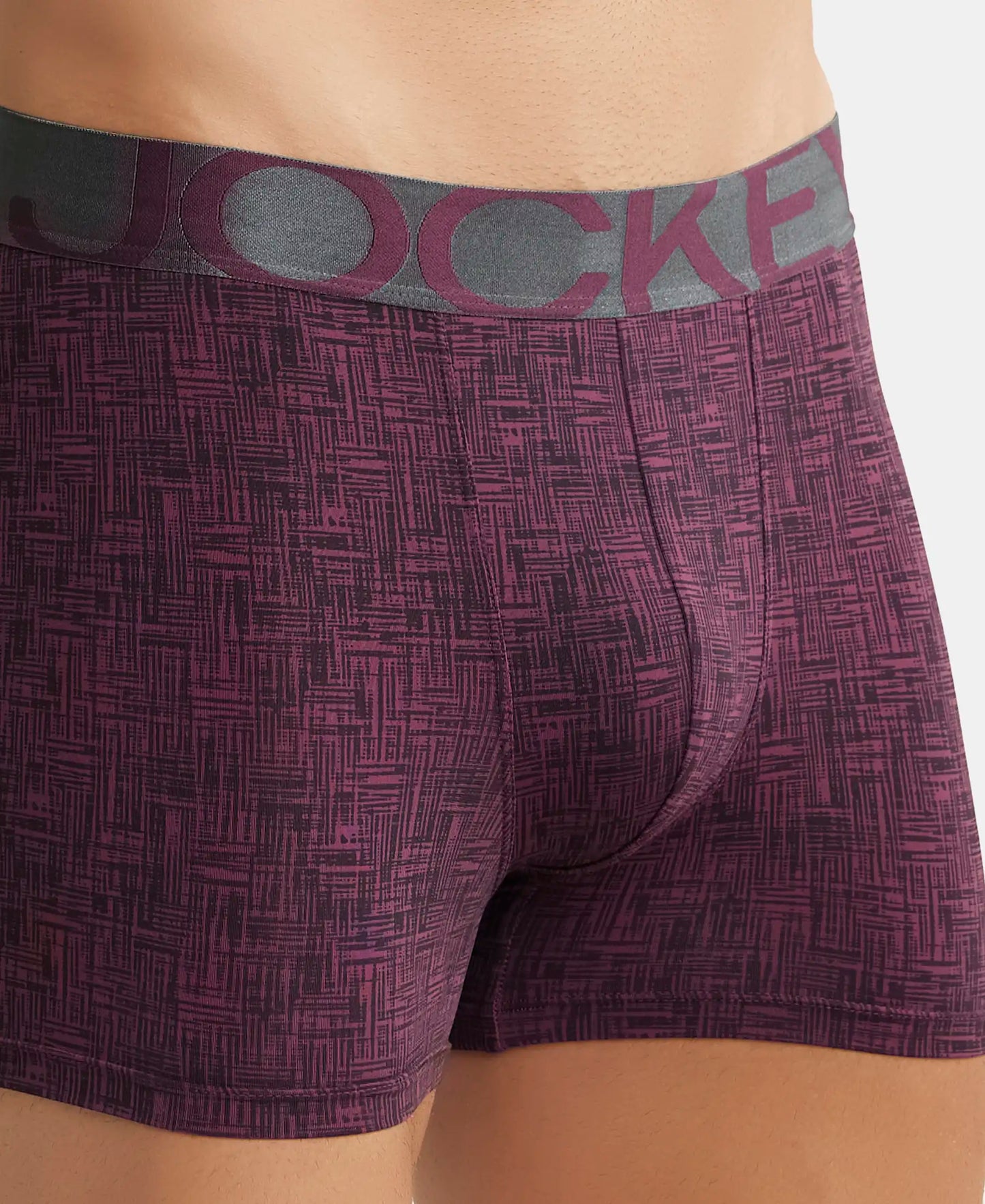 Tactel Microfiber Elastane Printed Trunk with Moisture Move Properties - Potent Purple Printed-6