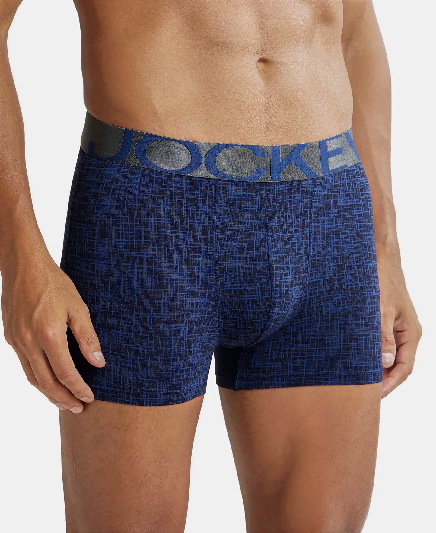 Tactel Microfiber Elastane Printed Trunk with Moisture Move Properties - Rich Royal Blue Printed-2