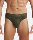 Supima Cotton Elastane Stretch Solid Brief with Ultrasoft Waistband - Forest Night-1