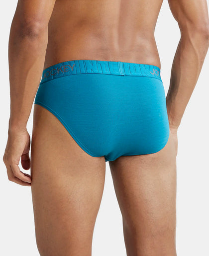Supima Cotton Elastane Stretch Solid Brief with Ultrasoft Waistband - Ocean Depth-3