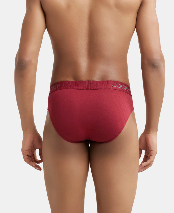 Supima Cotton Elastane Stretch Solid Brief with Ultrasoft Waistband - Red Pepper-3