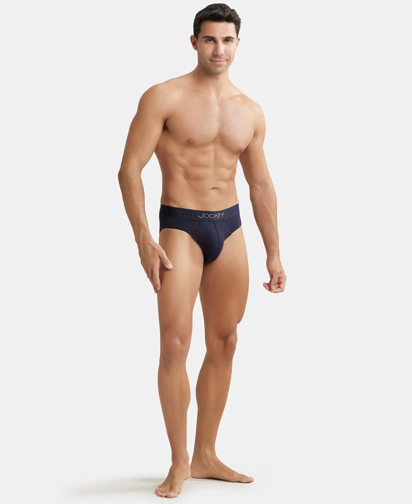 Tencel Micro Modal Cotton Elastane Solid Brief with Natural StayFresh Properties - Forest Night-4
