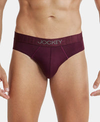 Supima Cotton Elastane Stretch Solid Brief with Ultrasoft Waistband - Wine Tasting-1