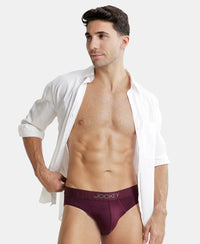 Supima Cotton Elastane Stretch Solid Brief with Ultrasoft Waistband - Wine Tasting-5