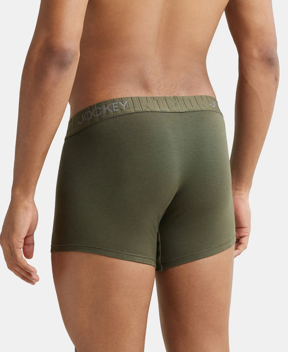 Supima Cotton Elastane Solid Trunk with Ultrasoft Waistband - Forest Night-3