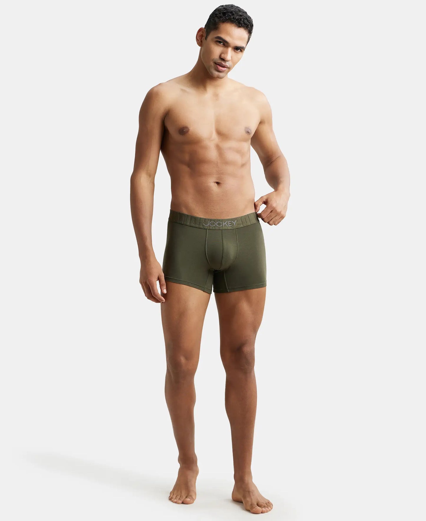 Supima Cotton Elastane Solid Trunk with Ultrasoft Waistband - Forest Night-4