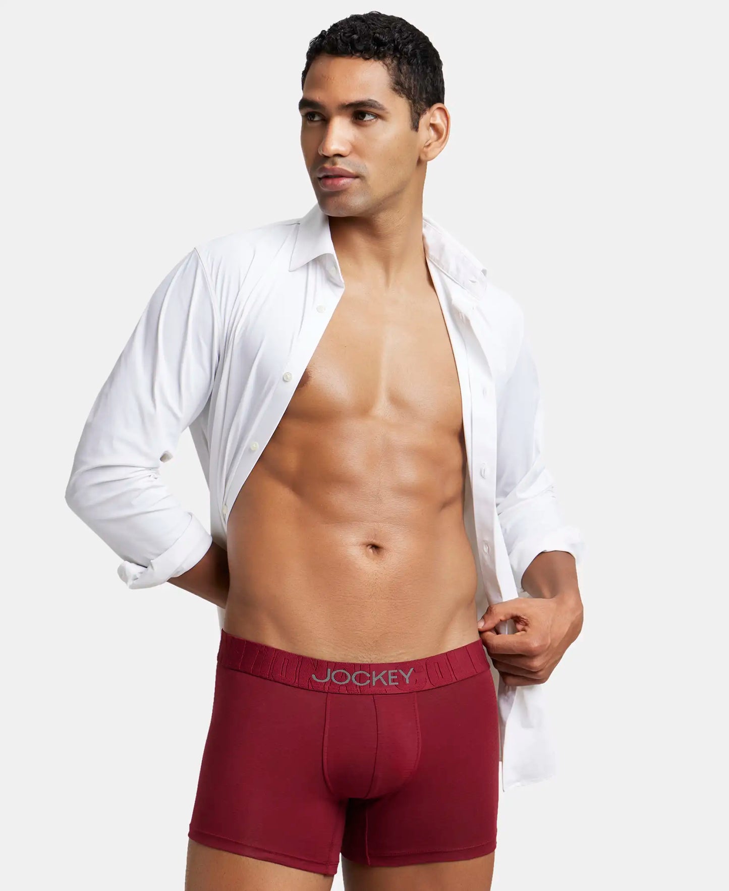 Supima Cotton Elastane Solid Trunk with Ultrasoft Waistband - Red Pepper-5