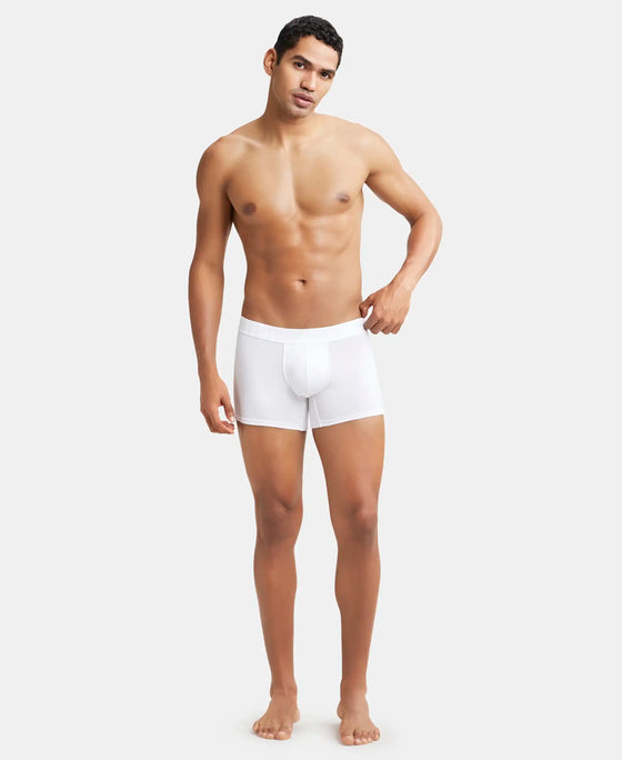 Supima Cotton Elastane Solid Trunk with Ultrasoft Waistband - White-4