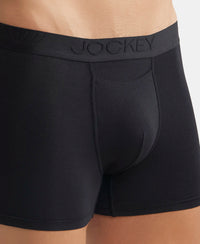 Tencel Micro Modal Cotton Elastane Stretch Solid Boxer Brief with Internal Breathable Mesh - Black-6