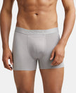 Tencel Micro Modal Cotton Elastane Stretch Solid Boxer Brief with Internal Breathable Mesh - Bright Light Grey-1