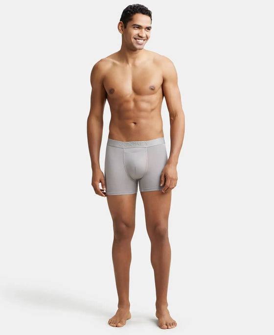 Tencel Micro Modal Cotton Elastane Stretch Solid Boxer Brief with Internal Breathable Mesh - Bright Light Grey-4