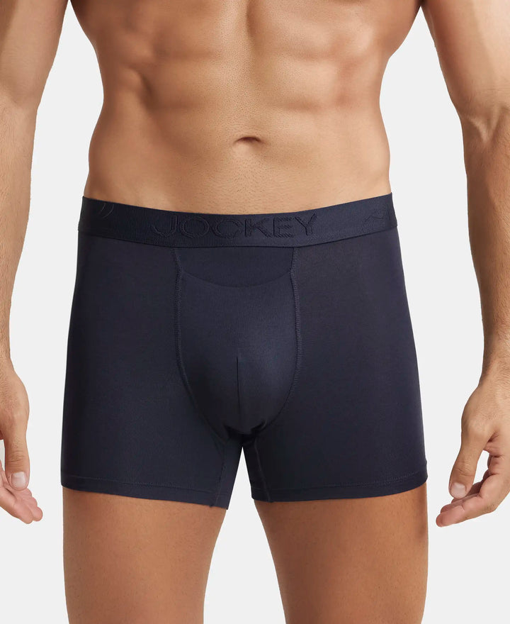 Tencel Micro Modal Cotton Elastane Stretch Solid Boxer Brief with Internal Breathable Mesh - True Navy-1