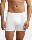Tencel Micro Modal Cotton Elastane Stretch Solid Boxer Brief with Internal Breathable Mesh - White-1