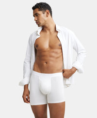 Tencel Micro Modal Cotton Elastane Stretch Solid Boxer Brief with Internal Breathable Mesh - White-5