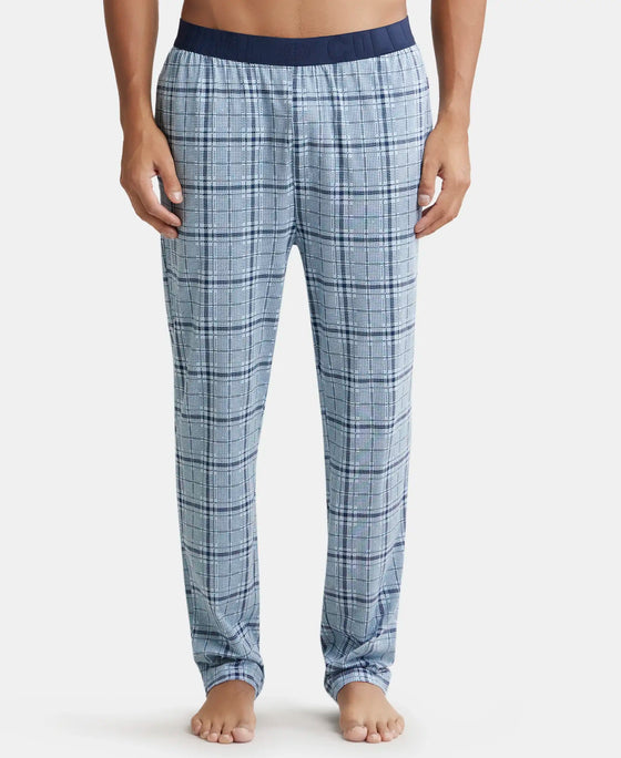 Tencel Micro Modal Cotton Elastane Stretch Regular Fit Pyjama with Side Pockets - Light Blue Des1-1