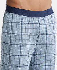 Tencel Micro Modal Cotton Elastane Stretch Regular Fit Pyjama with Side Pockets - Light Blue Des1-6