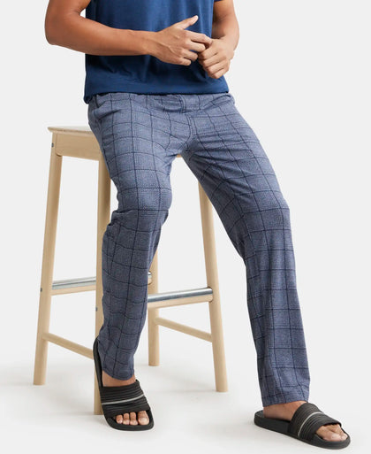 Tencel Micro Modal Cotton Elastane Stretch Regular Fit Pyjama with Side Pockets - Mid Blue Des1-5