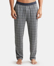 Tencel Micro Modal Cotton Elastane Stretch Regular Fit Pyjama with Side Pockets - Mid Grey Des1-1