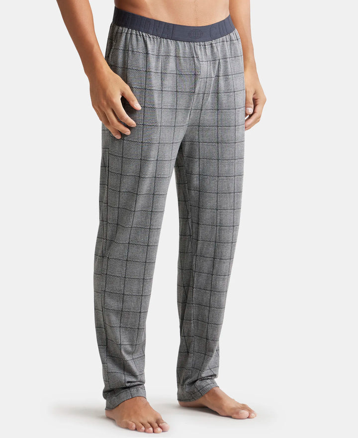 Tencel Micro Modal Cotton Elastane Stretch Regular Fit Pyjama with Side Pockets - Mid Grey Des1-2