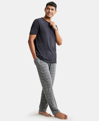 Tencel Micro Modal Cotton Elastane Stretch Regular Fit Pyjama with Side Pockets - Mid Grey Des1-4