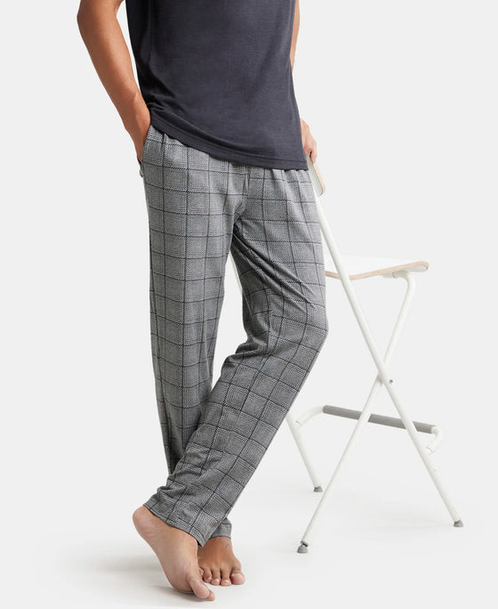 Tencel Micro Modal Cotton Elastane Stretch Regular Fit Pyjama with Side Pockets - Mid Grey Des1-5