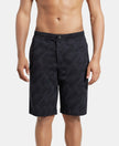 Super Combed Cotton Rich Straight Fit Shorts with Side Pockets - Graphite Printed-1