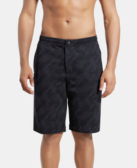 Super Combed Cotton Rich Straight Fit Shorts with Side Pockets - Graphite Printed-1