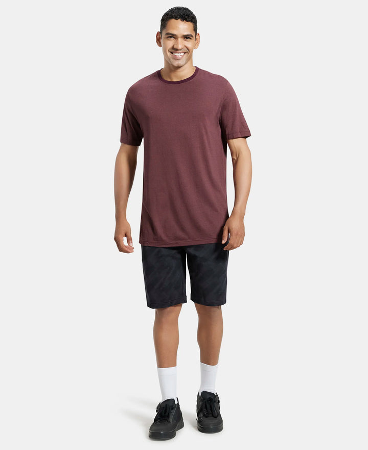 Super Combed Cotton Rich Straight Fit Shorts with Side Pockets - Graphite Printed-4