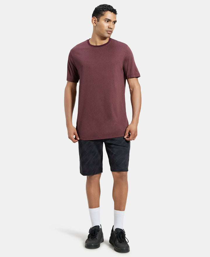 Super Combed Cotton Rich Straight Fit Shorts with Side Pockets - Graphite Printed-6