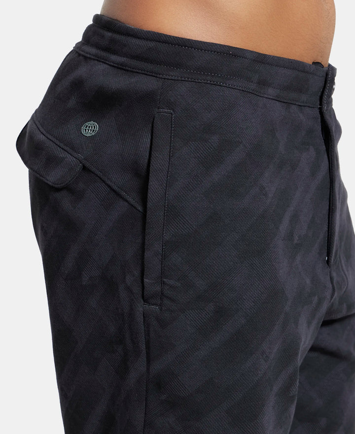 Super Combed Cotton Rich Straight Fit Shorts with Side Pockets - Graphite Printed-7